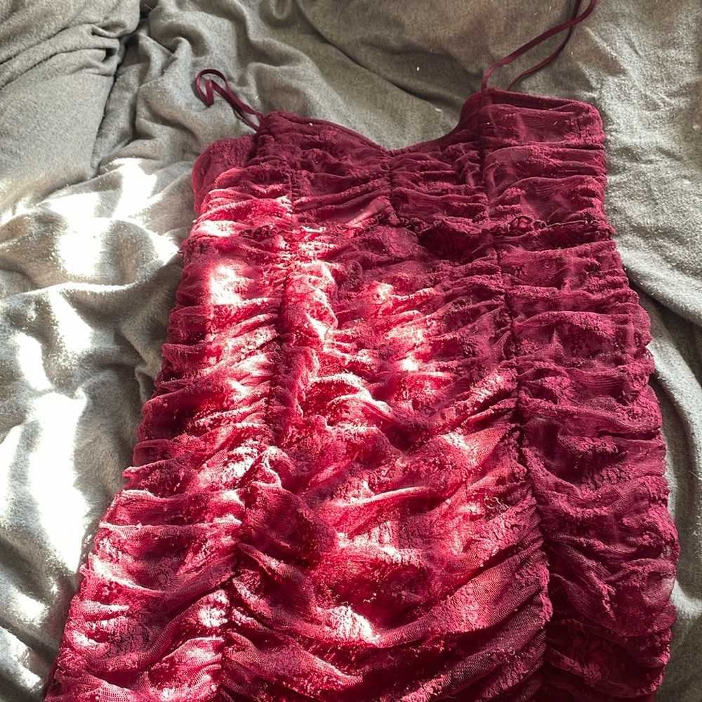 Maroon Lace Lulus Dress